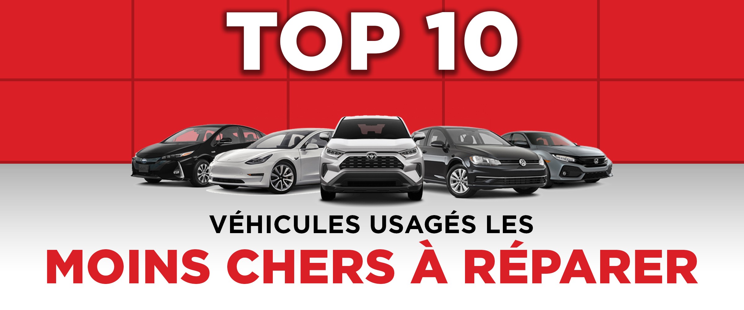 Top 10 of the least expensive used vehicles to repair.